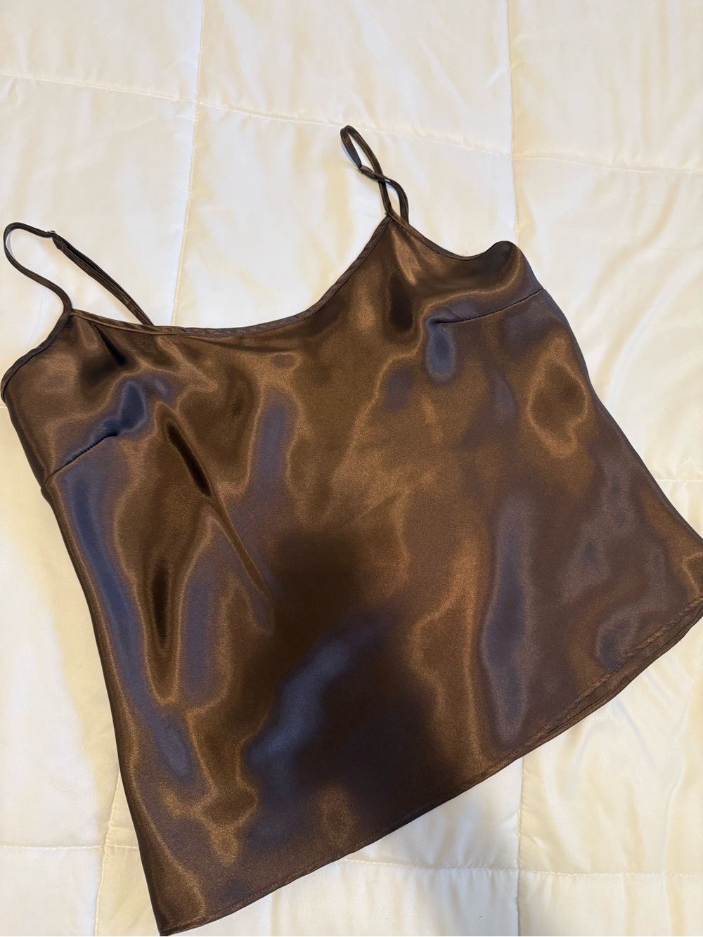 Nicole by Nicole Miller Brown Satin Slip Cami